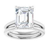 14K Gold Emerald Lab-Grown Diamond Engagement Ring with Hidden Halo (1.50 ct)